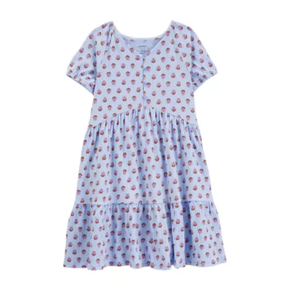 Carter's Little & Big Girls Short Sleeve Fitted A-Line Dress