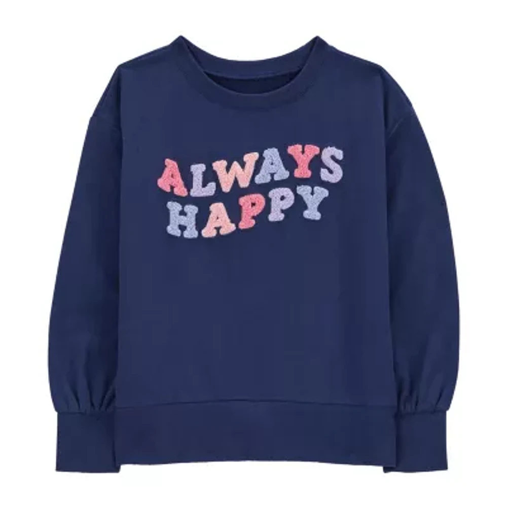 Carter's Little & Big Girls Crew Neck Long Sleeve Sweatshirt