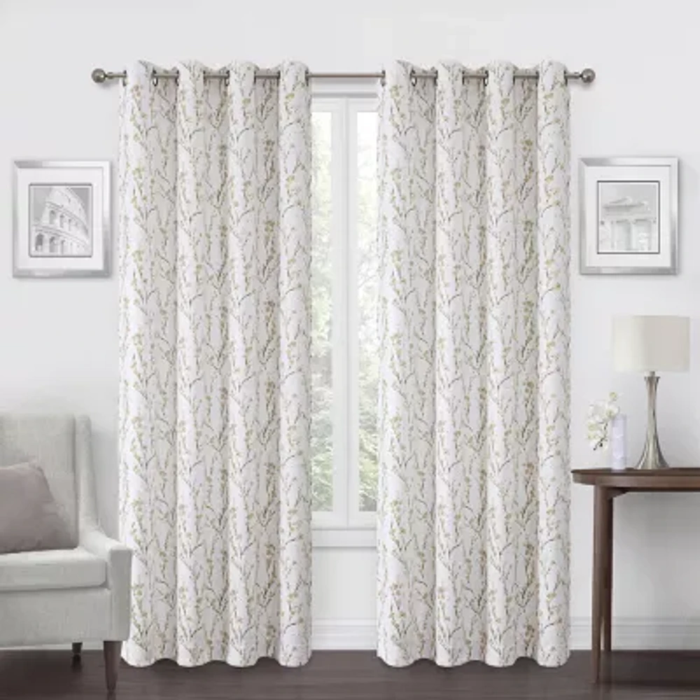 Regal Home Ayden Blossom Energy Saving Blackout Grommet Top Single Curtain Panel