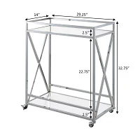 Oxford Glass-Top Kitchen Cart