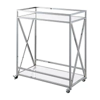 Oxford Glass-Top Kitchen Cart