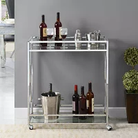 Oxford Glass-Top Kitchen Cart