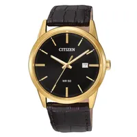 Citizen Quartz Mens Brown Leather Strap Watch Bi5002-06e