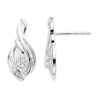 Diamond Blossom 1/4 CT.T.W. Natural Diamond n Sterling SIlver Earrings