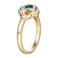 Womens Lab Created Green Quartz 18K Gold Over Silver Knot Cocktail Ring