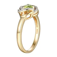 Womens Genuine Green Peridot 18K Gold Over Silver Knot Cocktail Ring