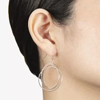 Silver Reflections Womens Pure Silver Over Brass Round Drop Earrings