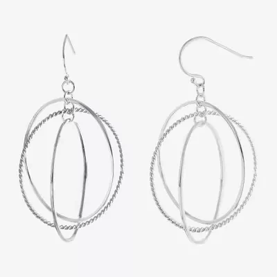 Silver Reflections Womens Pure Silver Over Brass Round Drop Earrings