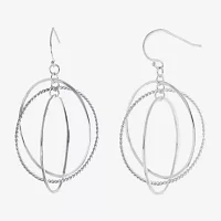 Silver Reflections Womens Pure Silver Over Brass Round Drop Earrings