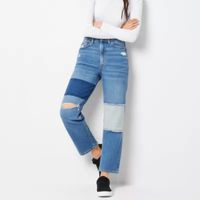 Arizona Juniors Ripped Womens Highest Rise Straight Leg Jean