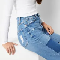 Arizona Juniors Ripped Womens Highest Rise Straight Leg Jean