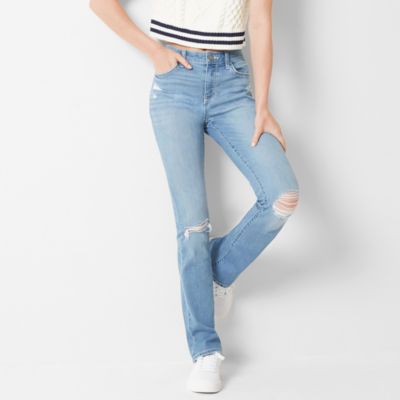 Arizona Ripped Womens Mid Rise Bootcut Jean