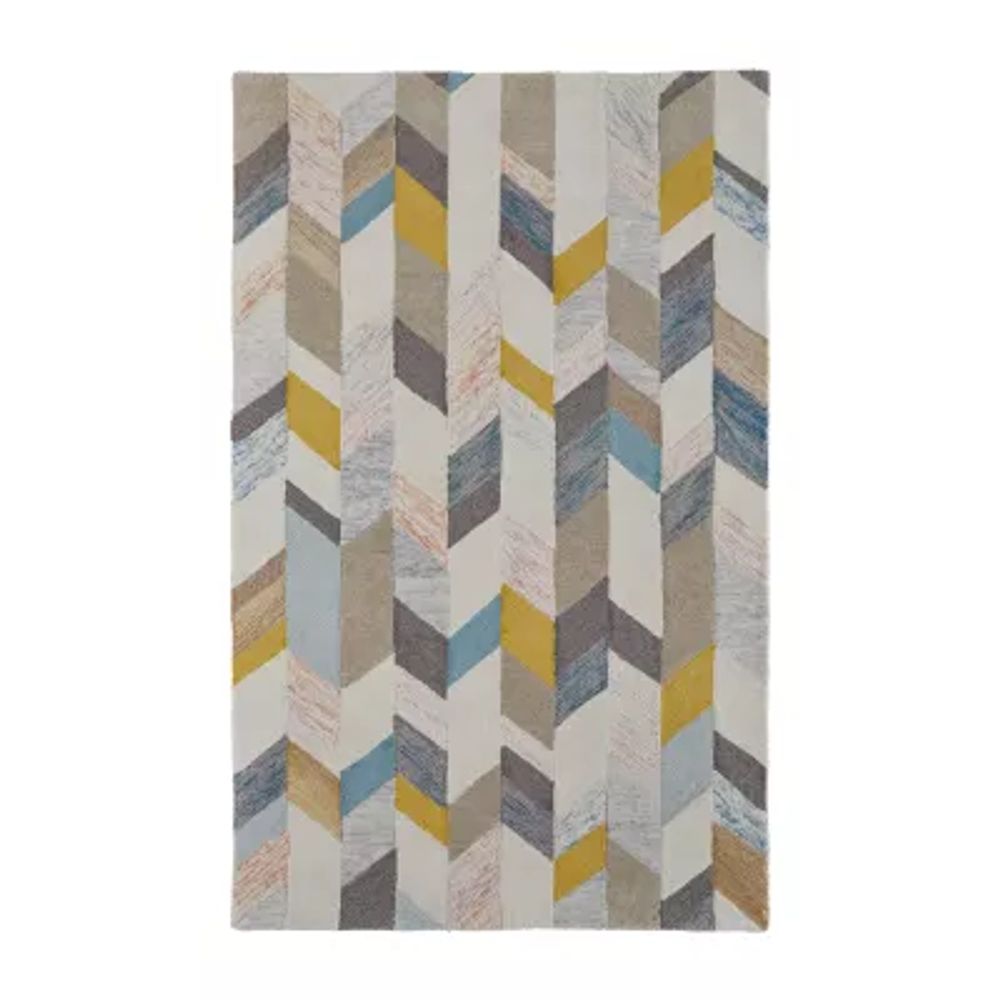 Weave And Wander Binada Geometric Hand Tufted Indoor Rectangle Accent Rug