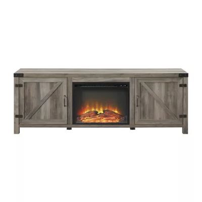 Barn Door Tv Stand With Fireplace