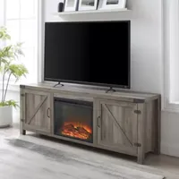 Barn Door Tv Stand With Fireplace