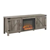 Barn Door Tv Stand With Fireplace