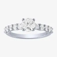 (H-I / I1) Womens 2 CT. T.W. Lab Grown White Diamond 10K Gold Side Stone Bridal Set