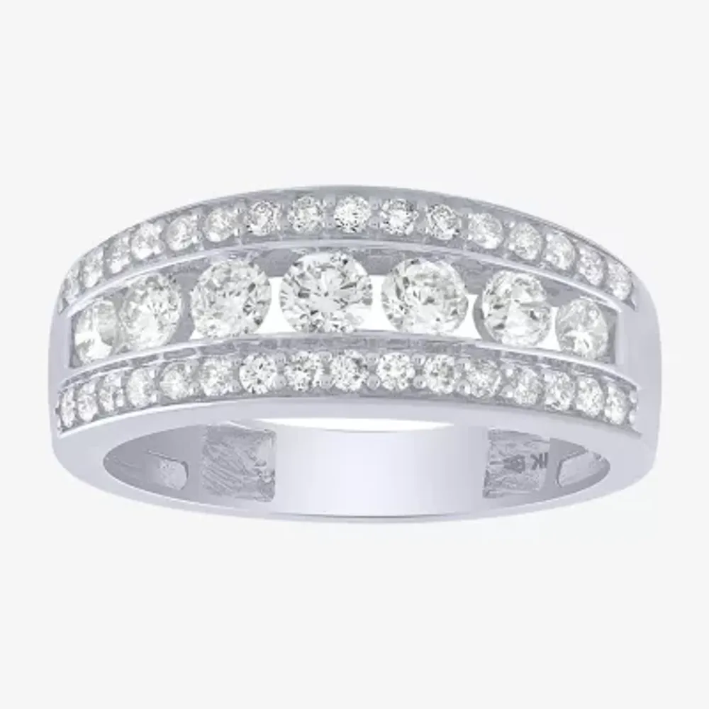 (H-I / I1) 1 CT. T.W. Lab Grown White Diamond 10K Gold Anniversary Wedding Band