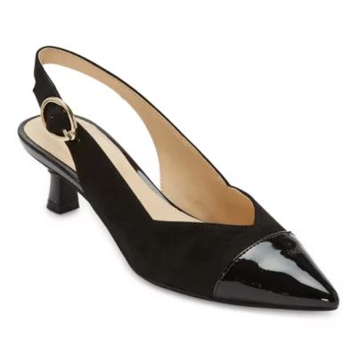 Liz Claiborne Womens Quitman Pointed Toe Kitten Heel Pumps