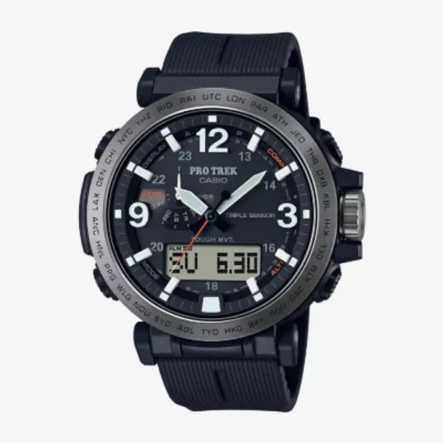 Casio Men's Digital Blackout Black Resin Strap Watch 36.8mm - Macy's
