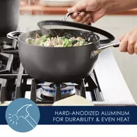 Rachael Ray Cook + Create Hard Anodized 4.5qt. Non-Stick Sauce Pan with Lid