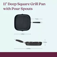 Anolon Advanced Home Hard Anodized 11" Square Grill Pan with Pour Spouts