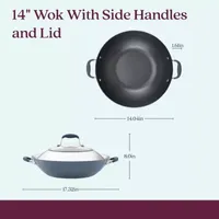 Anolon Advanced Home Hard Anodized 14" Wok with Lid and Side Handles