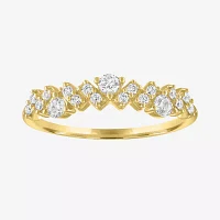 G-H / Si2-I1) Womens 1/ CT. T.W. Lab Grown White Diamond 10K Gold Delicate Band
