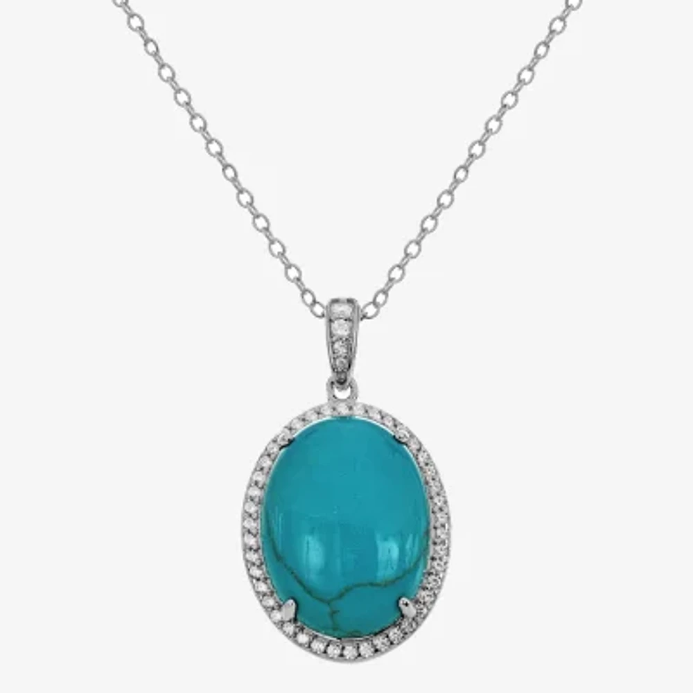 Enhanced Green Turquoise Sterling Silver 2-pc. Jewelry Set
