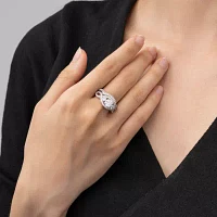 Diamonart® Cubic Zirconia Sterling Silver 3-Stone Bridal Ring Set