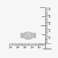 Diamonart® Cubic Zirconia Sterling Silver 3-Stone Bridal Ring Set