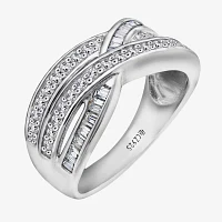 DiamonArt® Cubic Zirconia Sterling Silver Crossover Ring