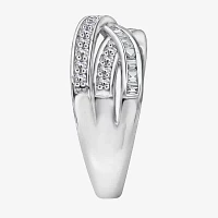 DiamonArt® Cubic Zirconia Sterling Silver Crossover Ring