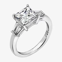 DiamonArt® Cubic Zirconia Sterling Silver 3-Stone Ring