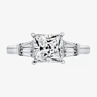 DiamonArt® Cubic Zirconia Sterling Silver 3-Stone Ring