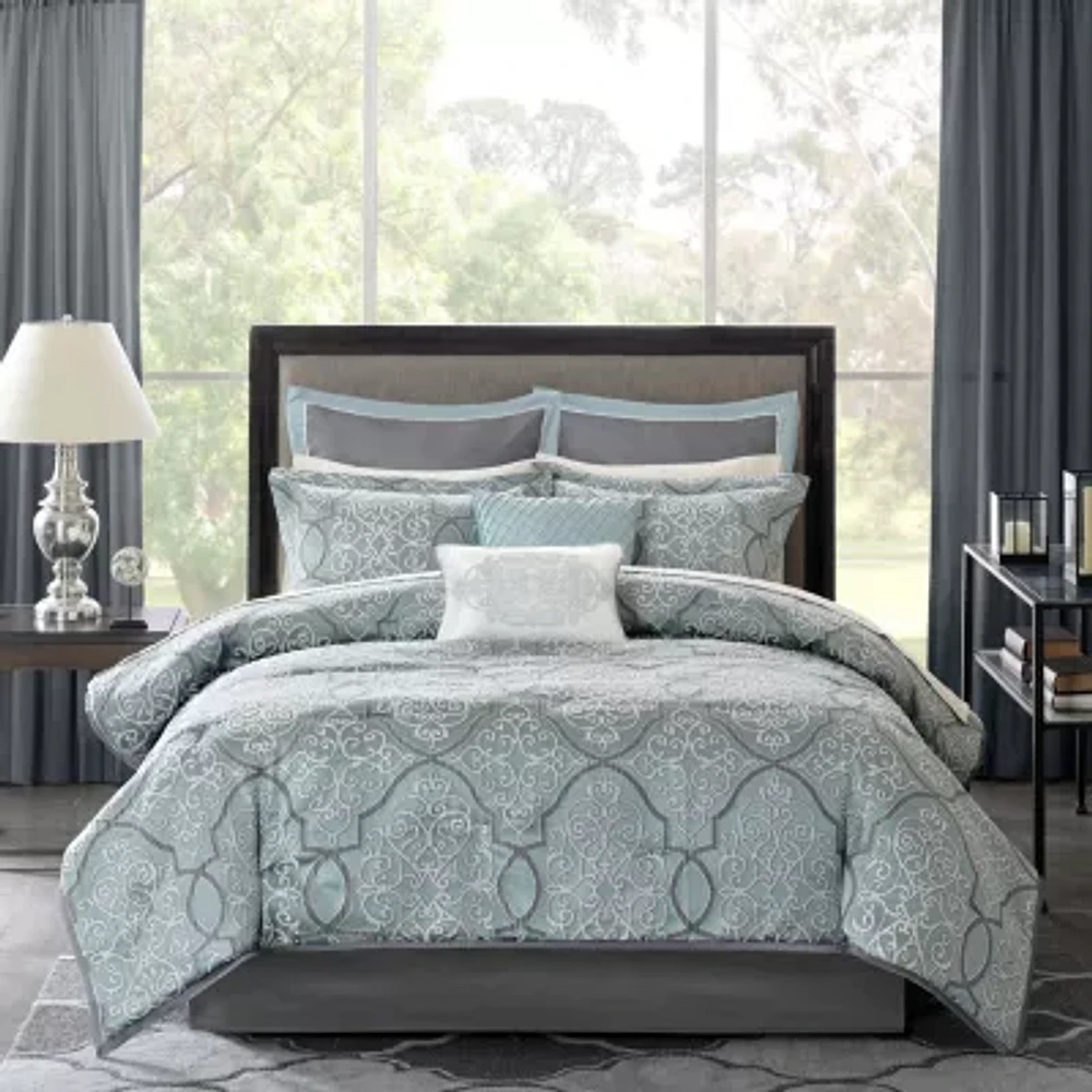 Madison Park Anouk 12-pc. Jacquard Complete Bedding Set with 100% Cotton Sheets