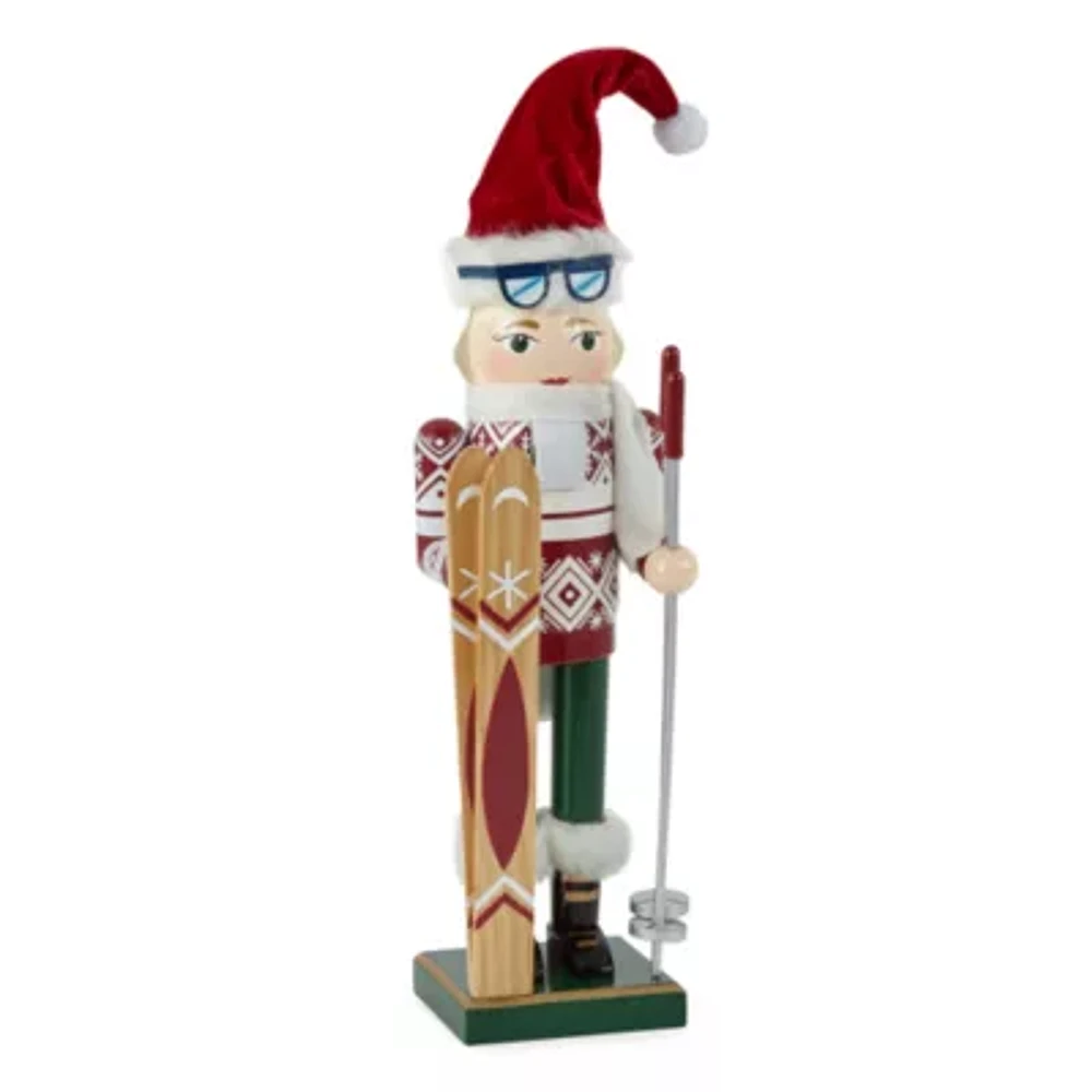 North Pole Trading Co. 14" Ski Wood Nutcracker