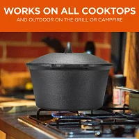 Commercial Chef 2.0 Qt Cast Iron With Lid Sauce Pan