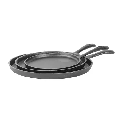 Commercial Chef 3-Piece Cast Iron Griddle