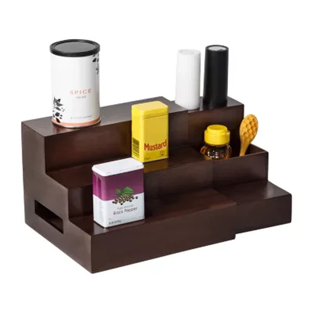 Honey Can Do Walnut Expandable 3-Tier Spice Rack