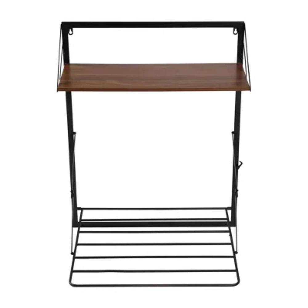 Honey Can Do Black/Walnut Over-The-Door Drying Rack