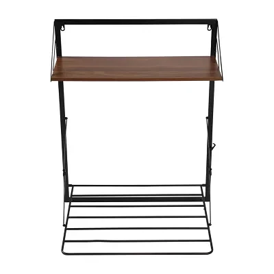 Honey Can Do Black/Walnut Over-The-Door Drying Rack