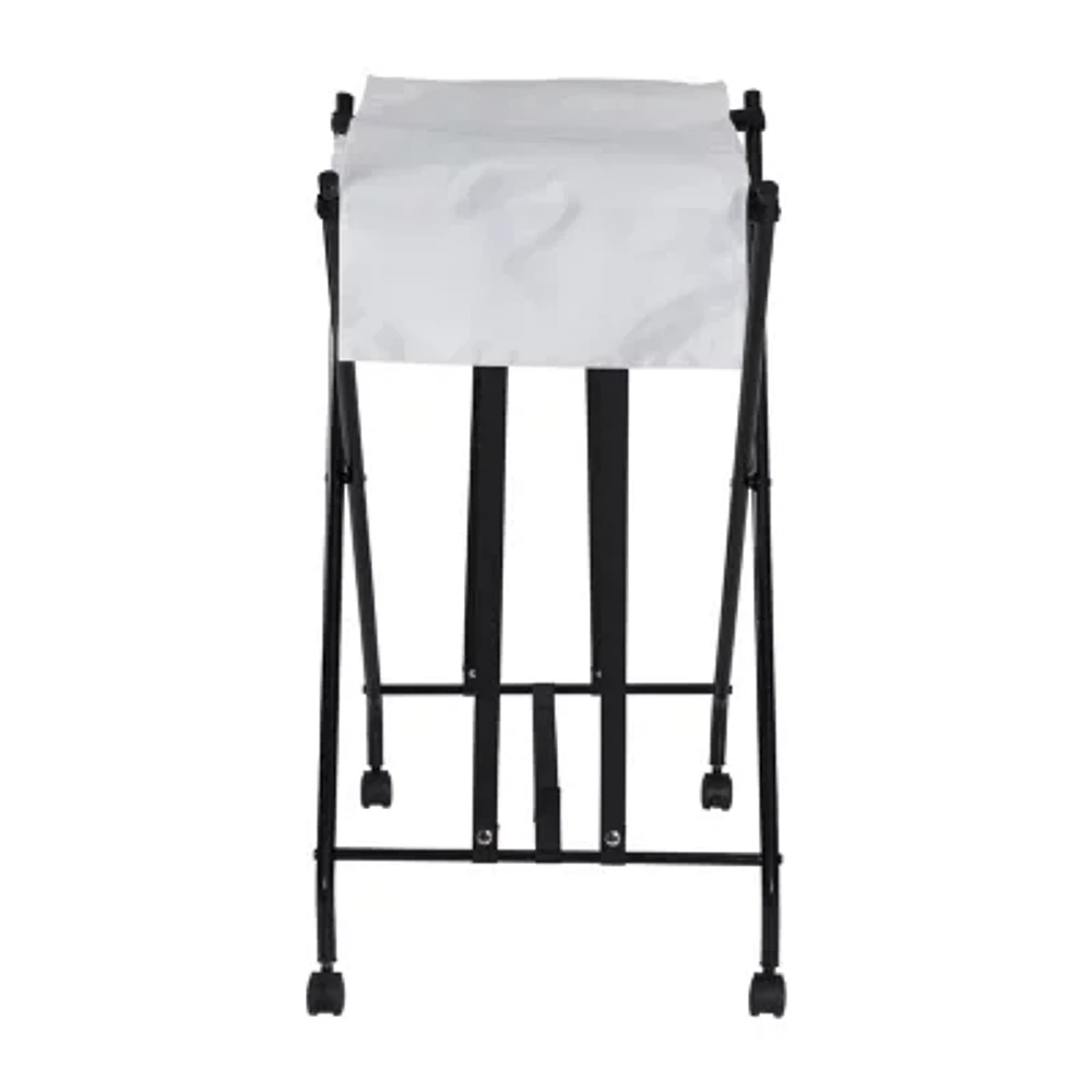 Honey Can Do Black/White No Bend Rolling Hamper