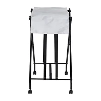 Honey Can Do Black/White No Bend Rolling Hamper