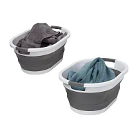 Honey Can Do Dark Grey Folding Laundry Baskets 2Pk