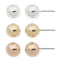 Mixit Hypoallergenic 3 Pair Ball Earring Set