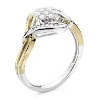 Diamond Blossom 1/4 CT.T.W. Natural Sterling SIlver with 14k Gold over Accent Ring