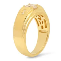 Mens 14K Gold Over Silver Cubic Zirconia Ring