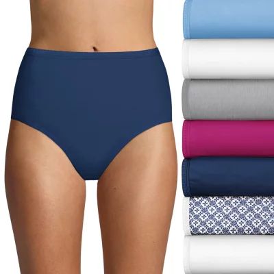 Hanes Ultimate™ Cool Comfort™ Cotton Ultra Soft 7 Pack Average + Full Figure Cooling Brief Panty 40h7cc