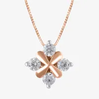 (H-I / I1) Womens 1/3 CT. T.W. Lab Grown White Diamond 10K Rose Gold Pendant Necklace